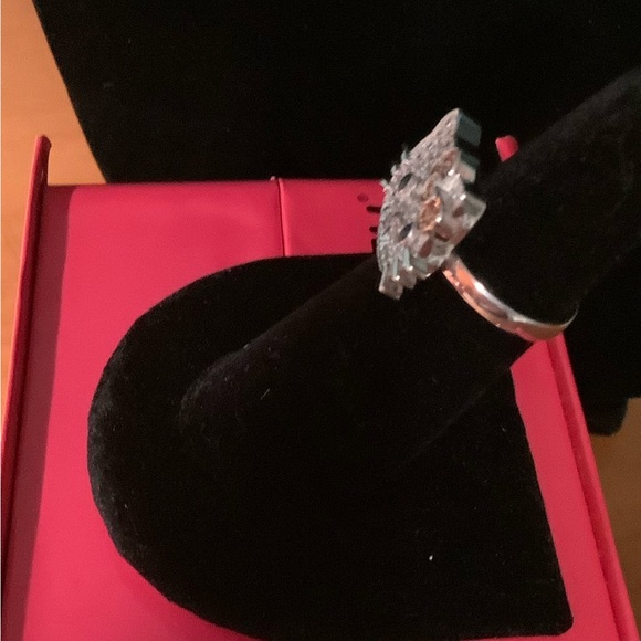 Hello Kitty Dominique & Pink Saph.Pave sterling silver necklace/ring set-Retired - Picture 4 of 14